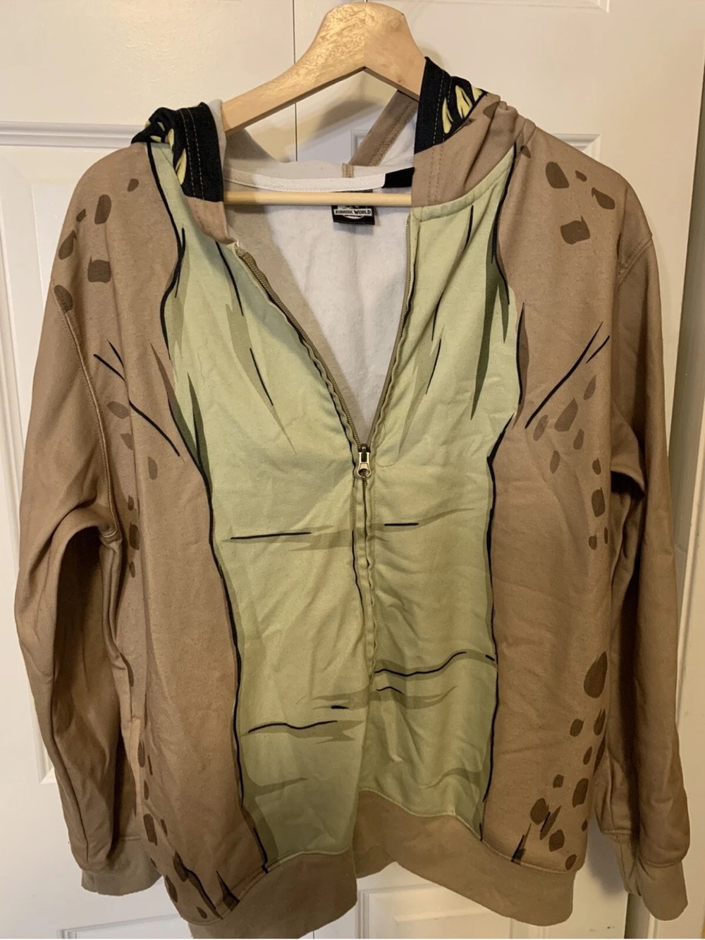 Jurassic World Boys Sz XL 18-20 Brown Pullover Hoodie